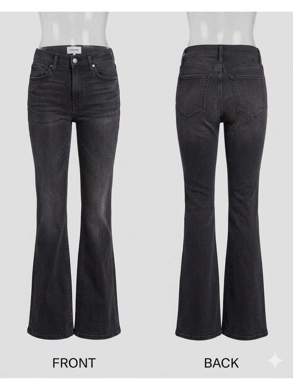 🖤 FRAME‎ Le High Flare Gray Jeans Size 27 Stretch Denim 8866-5 🖤